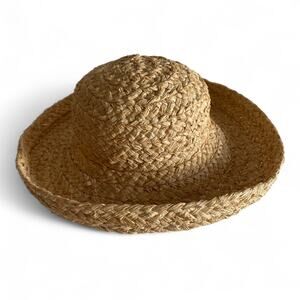 Helen Kaminski Natural Classic Raffia Wide Brim Sun Hat Handmade Madagascar OS